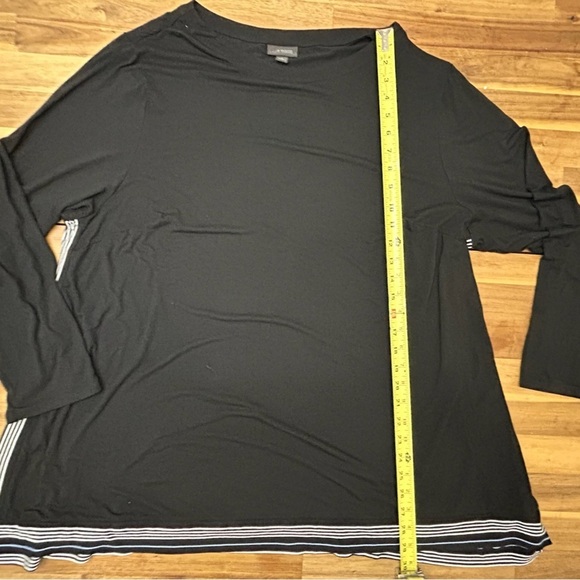 J. Jill Wearever Collection Oversized Split Side Tunic Black Blue/White Stripe - Picture 9 of 12